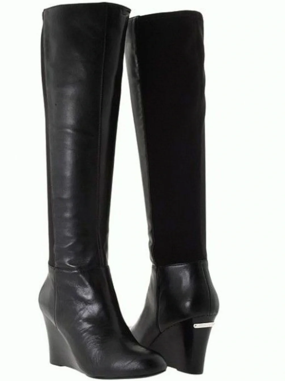 MICHAEL Michael Kors Black Over-the-Knee Wedge Boots